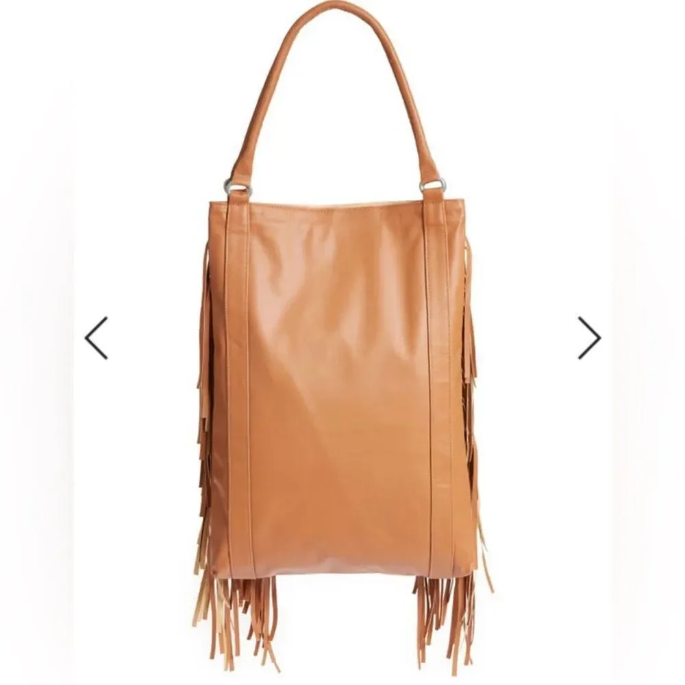 Area Stars Fringe Faux Leather Hobo Bag NWT Retail 98.00